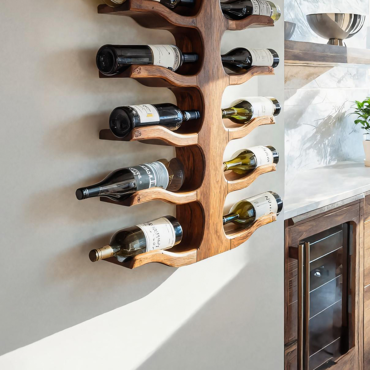 Modern Wall Mounted Wine Rack For Bar Storage Decor RTTHTTWH004