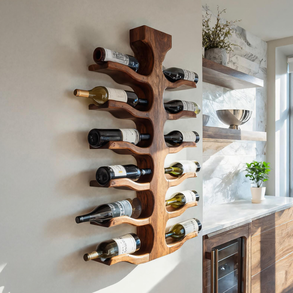 Modern Wall Mounted Wine Rack For Bar Storage Decor RTTHTTWH004