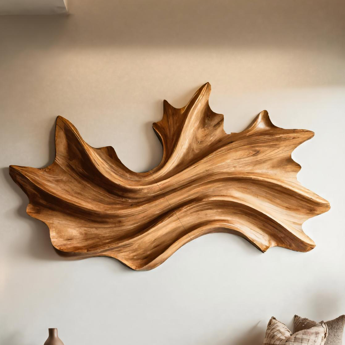 Organic Wall Art With Flowing Wave Design For Entryway RTTHTTWA041