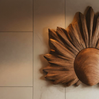 Sculptural Wall Art With Sunburst Carved Design For Living Room RTTHTTWA042