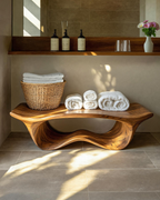 Organic Sculptural Shower Bench For Bathroom SITHTTSB010