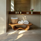 Organic Sculptural Shower Bench For Bathroom SITHTTSB010