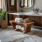 Modern Sculptural Shower Bench Two Tier For Bathroom Decor RTTHTTSB016