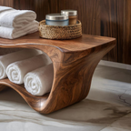 Modern Sculptural Shower Bench Two Tier For Bathroom Decor RTTHTTSB016