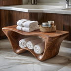 Modern Sculptural Shower Bench Two Tier For Bathroom Decor RTTHTTSB016