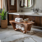 Modern Sculptural Shower Bench Two Tier For Bathroom Decor RTTHTTSB016