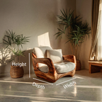 Minimalist Handcrafted Accent Chair Carved Body For Living Room RTTHTTACC011