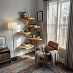 Farmhouse Solid Wood Mushroom Shelf For Entryway Wall Design SILDTTRMR014