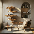 Mid Century Wooden Mushroom Shelf For Living Room Furniture Decor SILDTTRMR013