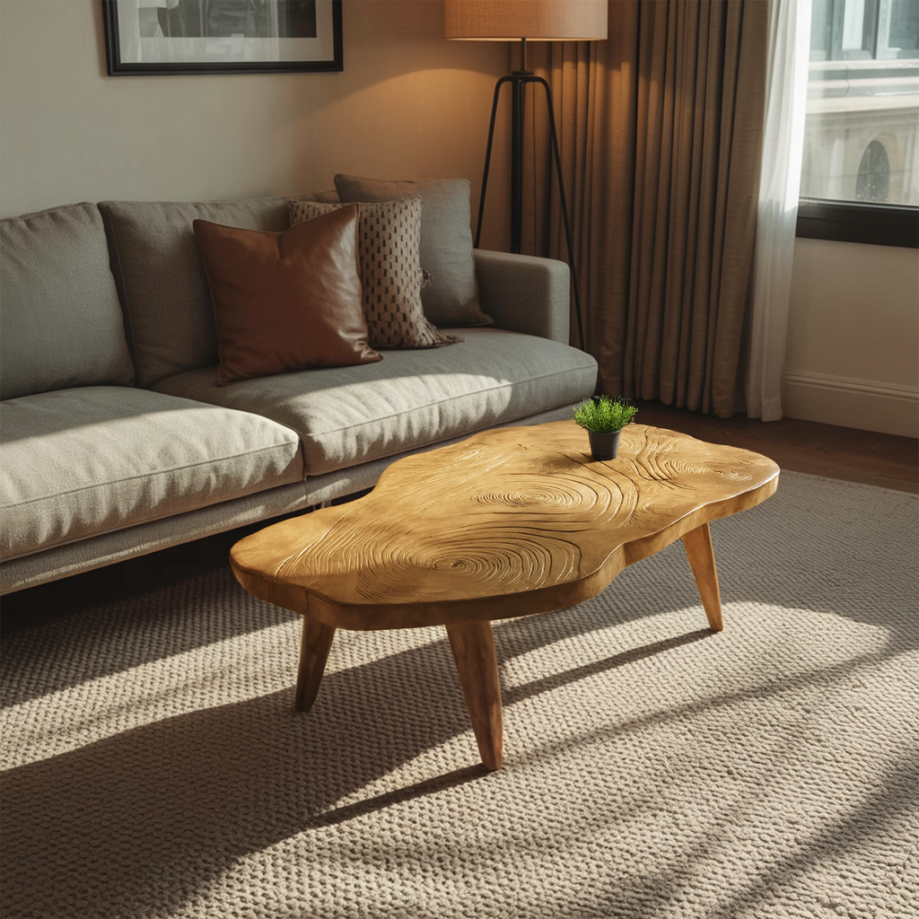 Handcrafted Irregular Wooden Table For Entryway Design SILDTTRCF094