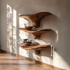 Modern Wooden Live Edge Mushroom Shelf For Minimalist Interior Decor SILDTTRMR012