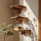 Handcrafted Solid Wood Mushroom Shelf For Bedroom Furniture Decor SILDTTNMR008