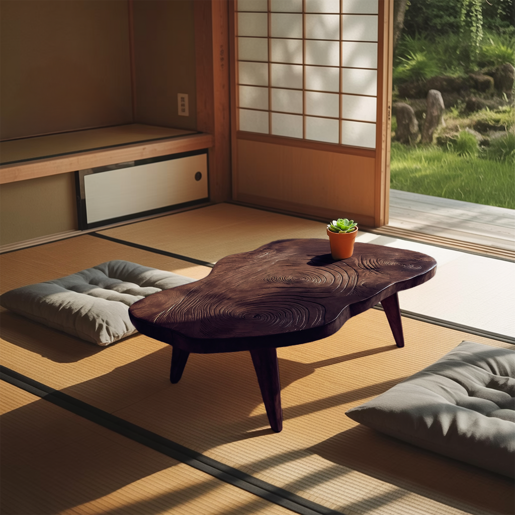 Handcrafted Irregular Wooden Table For Entryway Design SILDTTRCF094