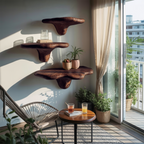 Farmhouse Live Edge Mushroom Shelf For Natural Furniture Decor Style SILDTTNMR006