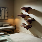 Handcrafted Wooden Live Edge Mushroom Shelf For Furniture Decor SILDTTRMR007