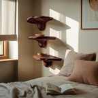 Handcrafted Solid Wood Mushroom Shelf For Bedroom Furniture Decor SILDTTNMR008